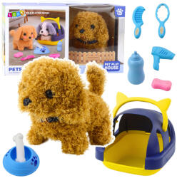 LeanToys Kutya Uszkár Interaktív Plüss Sétáló Ugatás Hordozótartozékok