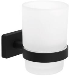 Ferro Greta pohár tartóval, matt fekete (FE-AGR03BL)