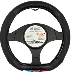 Maxspeed univerzális műbőr kormányvédő - D-forma - fekete - 37-39cm