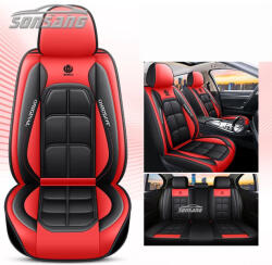 SONSANG prémium műbőr üléshuzat szett - piros/fekete