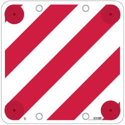  Műanyag piros-fehér fényvisszaverő tábla - 50x50cm