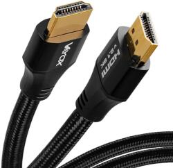 Vayox Cablu HDMI tata - HDMI tata, V2.1, 8K 60Hz, 48 Gbps, impletitura bumbac, 3M, Vayox, Negru, VA0031