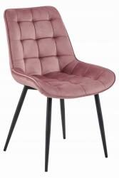  BERA sötét rózsaszín bársony szék fekete lábakkal