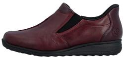 RIEKER Pantofi dama, Rieker, 47253-35-Bordo, casual, piele naturala, cu talpa joasa, bordo (Marime: 38)