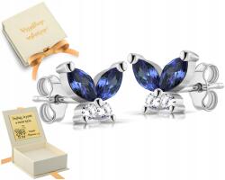 ZŁOCISTO Fülbevaló Sötétkék Pillangó Stiftes Csavarok Kislány Ezüst 925