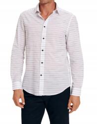 Reserved Fehér Pamut Ing Sötétkék Csíkos Hosszú Ujjú Cipzáras Gombokkal M