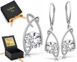 ZŁOCISTO Ezüst Színű Lógós Fülbevaló Szett Cirkóniákkal 925 (13)