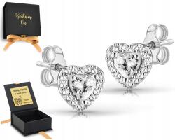 ZŁOCISTO Fülbevaló Ezüst Csavaros Szív 925 Gravírozás