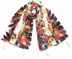 Szaleo Pareo Folk Summer strandkendő sál, szellős, nyári mintás, többszínű (sz22285-1)