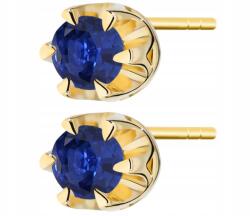ZŁOCISTO Sárga Arany Fülbevaló Gyémántokkal Természetes Kő Zafír Stift 585 (biżuteria na urodziny imieniny rocznicę)