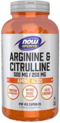 NOW Arginina și citrulina - 240 capsule