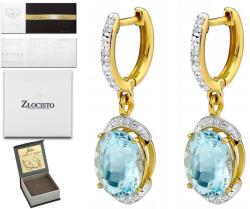 ZŁOCISTO Arany Fülbevaló Topázzal És Gyémántokkal (KO-150)
