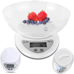 Malatec Precíziós LCD elektronikus konyhai mérleg tállal 5g 5000g/0.1g