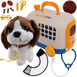 Malatec Kis állatorvosi készlet, bőrönd, plüss kutya, állatorvos + kiegészítők