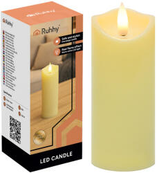 Ruhhy 12, 5x5 cm pislákoló LED gyertyabetét meleg fehér lánghatás, elemes, biztonságos és időjárásálló dekoráció
