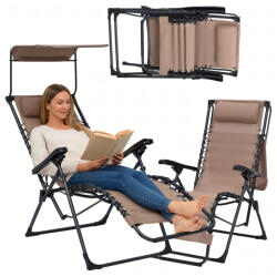 Malatec összecsukható kerti fotel napellenzővel