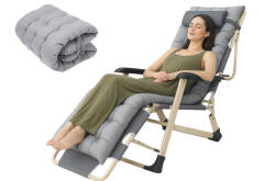 Malatec összecsukható kerti nyugágy párnával, szürke