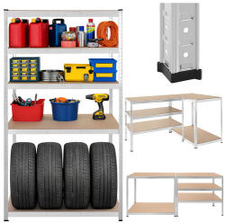 Bigstren Fém tárolóállvány 5 polccal, 180x100x60cm 1000kg teherbírás