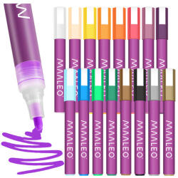 Maaleo Akril markerek - 16 darabos, vízálló