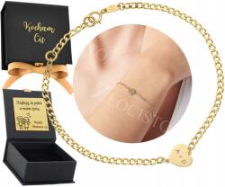 ZŁOCISTO Modern arany karkötő szívecskével gravírozás Szeretlek tanúsítvány (biżuteria na urodziny imieniny rocznicę)