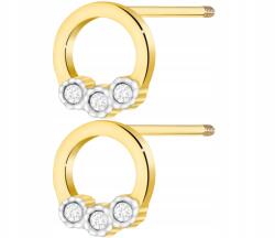 ZŁOCISTO Arany Fülbevaló Gyémántokkal Csavart Arany 585 Ajándék Gravírozás (DLA DZIEWCZYNY NARZECZONEJ)