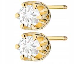 ZŁOCISTO Arany Fülbevaló Gyémántokkal Csavart Stift Arany 585 (biżuteria na urodziny imieniny rocznicę)