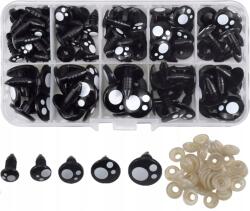  Játék kabala szemek 100db 5 méret Biztonságos szemek és orrok tokban (523423523423)