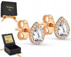 ZŁOCISTO Fülbevaló Rózsaszín Arany Csavaros Könnycsepp Ezüst 925 - allegro - 6 585 Ft