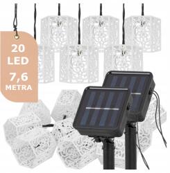 Ledhoff Napelemes fényfüzér 7, 6m 20 db napelemes kerti izzó IP44 kültéri (2x SOLAR-GL-410-WW)