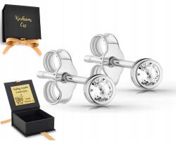 ZŁOCISTO Ezüst klasszikus fülbevaló cirkónia csavarokkal keretezve 925