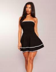 Prettylittlething Klasszikus Fekete Ruha Mini Fodros Bardot Prettylittlething 40