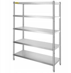 Vevor 5 Polcos Állvány Konyhai Polc 1219, 2x469, 9x1830MM Teherbírás 150KG (BXGHJ5C48X185Y)