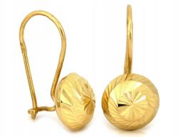 Lovrin Klasszikus arany 585 fülbevaló csillogó gyémánt félgömbök 1.97g