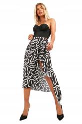 Boohoo W2K1 Asztimmetrikus Szatén Szoknya Boohoo Mintával 36