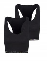 GEORGE 2-PACK Fekete Crop Top Sima Sport Boxeralsó Felirat Szív George 30/32 (551/5513/3564/200/5035)