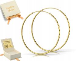 ZŁOCISTO Fülbevaló Kerek Nagy Ezüst Aranyozott Minta 925 Gyémánt 5CM 50MM (DLA DZIEWCZYNY NARZECZONEJ)