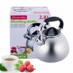 Kamille Hagyományos Vízforraló Gázsíppal Indukciós Kamille Ezüst Acél 2, 8L (0674)