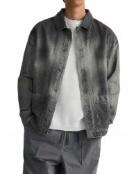 Reserved Szürke Pamut Farmer Ing Mosási Hatással Hosszú Ujjú M