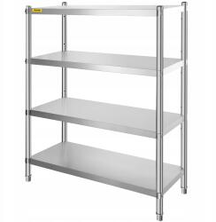 Vevor Rozsdamentes acél polcrendszer, 4 szintes, 122*48*150 cm, 330 font/polc, állítható (BXG4CHJ1)