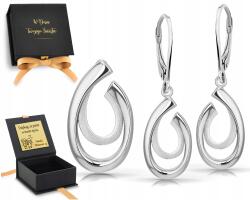 ZŁOCISTO Elegáns Ezüst Ékszer Szett Lógós Fülbevaló Cirkónia Nélkül 925 (8)