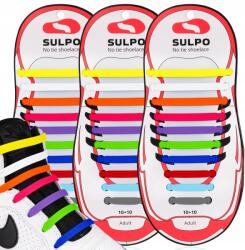 Sulpo Rugalmas gumi cipőfűző kötés nélkül 3 pár cipőfűző szett (Sznurówki bez wiązania)