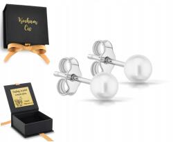 ZŁOCISTO Fülbevaló gyöngyök ezüst golyók gyöngy csavarok 5 mm klasszikus 925