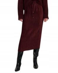 Reserved Klasszikus Egyszerű Texturált Bordó Midaxi Szoknya Megkötős M