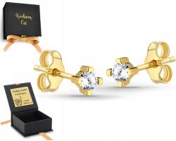 ZŁOCISTO Fülbevaló Arany Cirkónia Stift 4 Mancs Aranyozott Ezüst 925