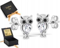 ZŁOCISTO Ezüst fülbevaló Bagoly bagoly stift csavar Lány Gyerek 925