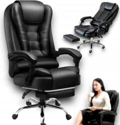 Cerlo Masszázsszék irodaI Forgatható fekete Pu Bőr alap Króm Lábtartó! (333 BOSS)