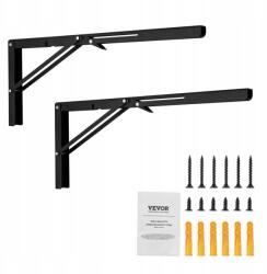 Vevor Polctartó Konzol 2 db 613x254x48MM 136, 1KG Matt Fekete L Alakú (SJZJGBZJYGHW9)