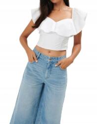 Mohito Pamut Blúz Fehér Crop Top Fodros Pamut Mohito 40