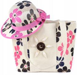 Szaleo Strand szett kalap és kézitáska nyári szett Rózsaszín (tr22103-3)