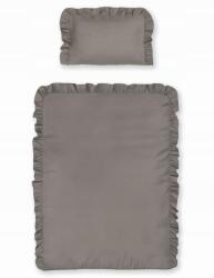 Detexpol Pamut ágyneműhuzat 100x135 szürke sötét gyerek egyszínű fodros (pościel niemowlęca z falb. 100x135 szara)